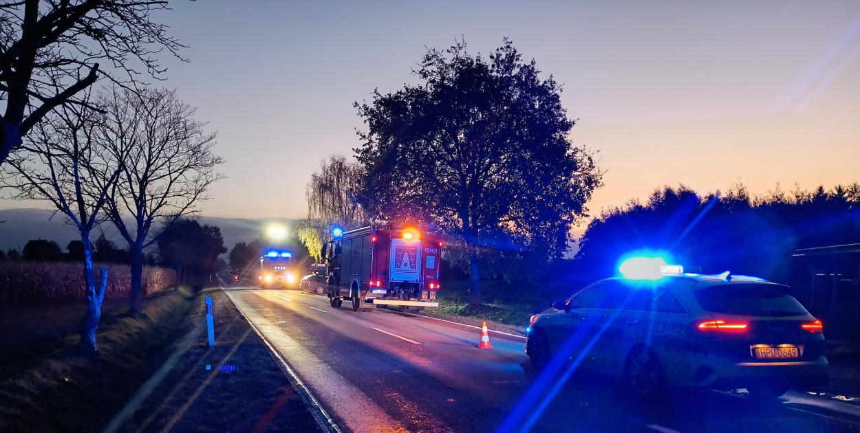 Poranny wypadek w Lubinii Małej