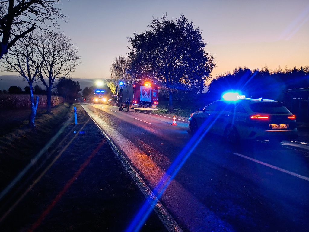 Poranny wypadek w Lubinii Małej