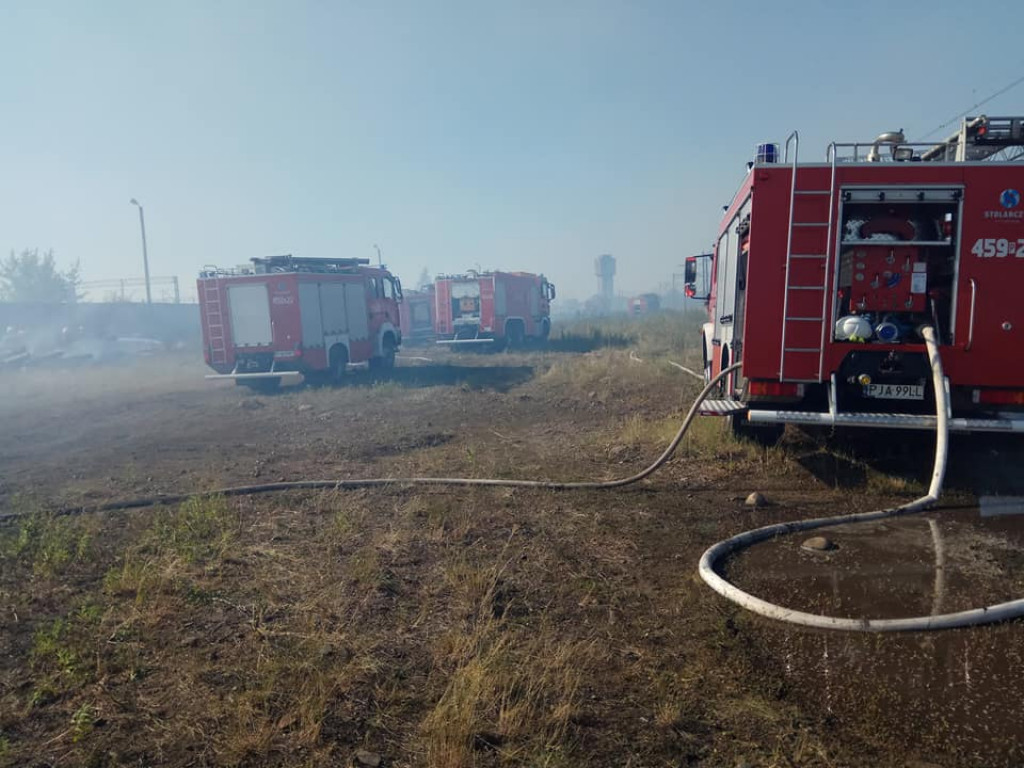 Pożar podkładów kolejowych