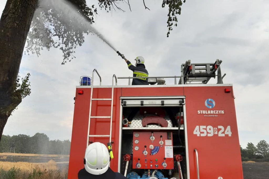 Pożar zboża na pniu w Jadwigowie