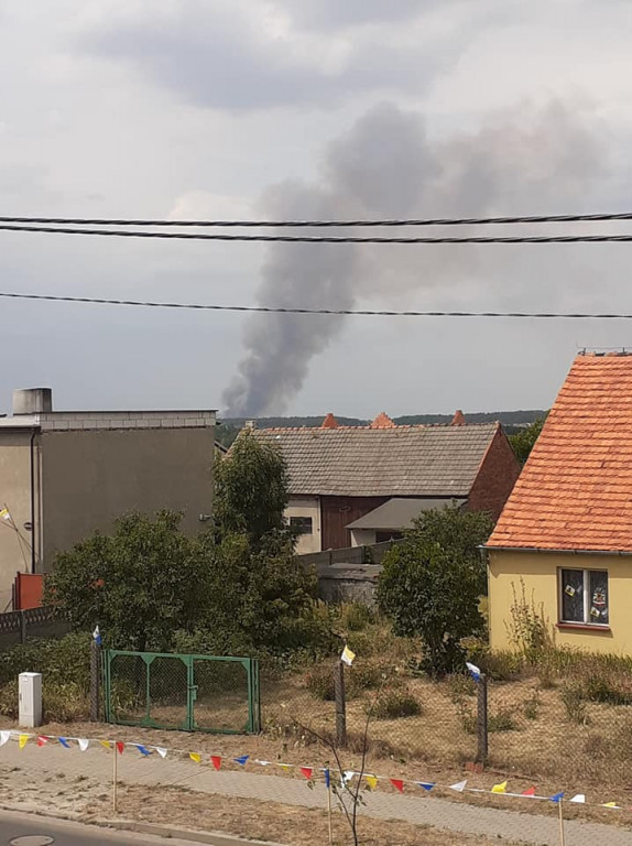 Pożar zboża na pniu w Jadwigowie