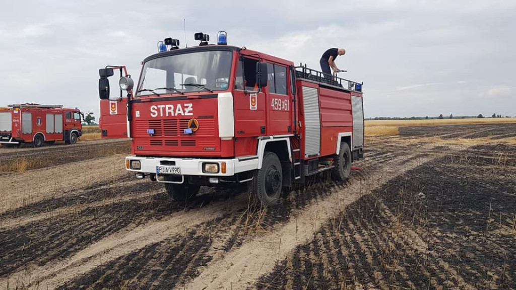 Pożar zboża na pniu w Jadwigowie