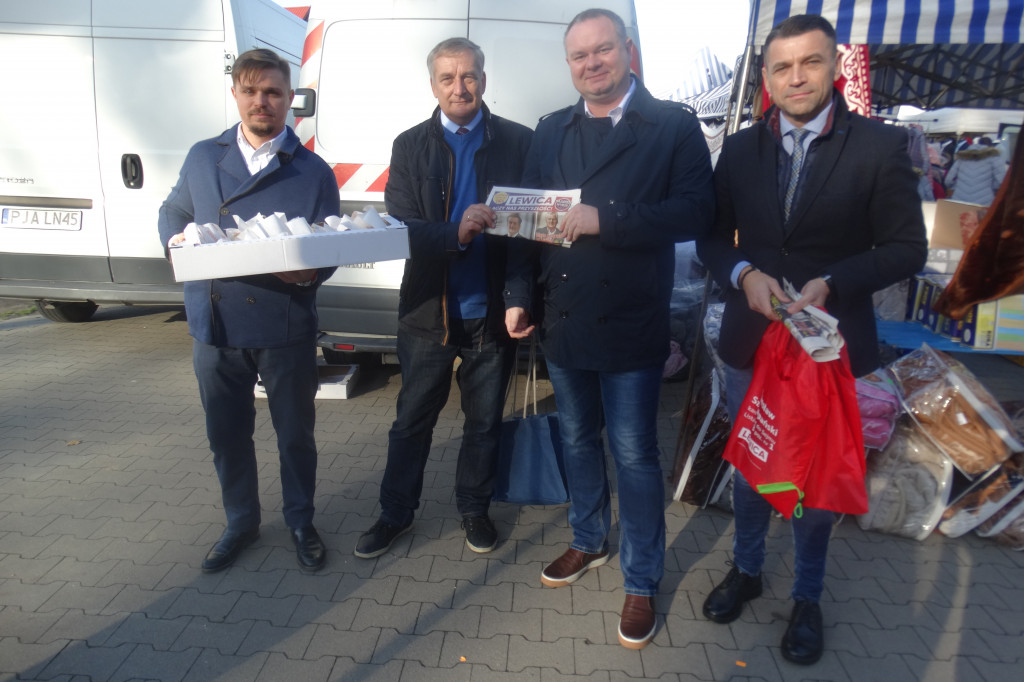 Kandydaci Lewicy na targowisku