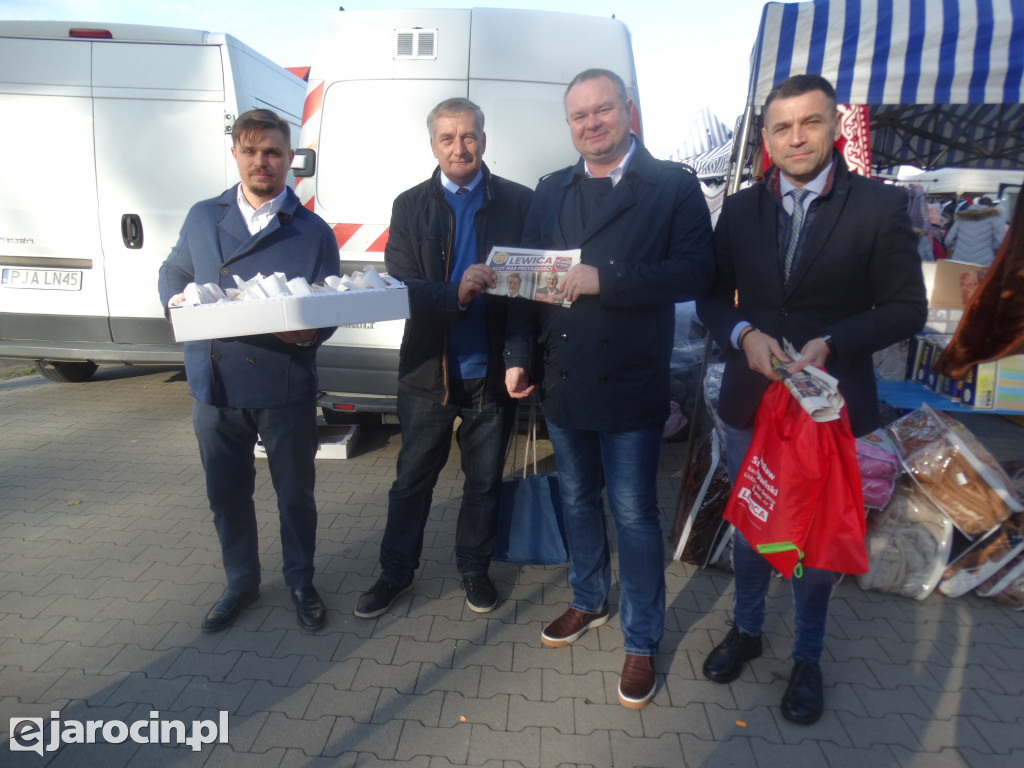 Kandydaci Lewicy na targowisku