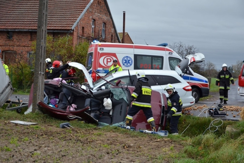 Wypadek na skrzyżowaniu w Parzewie