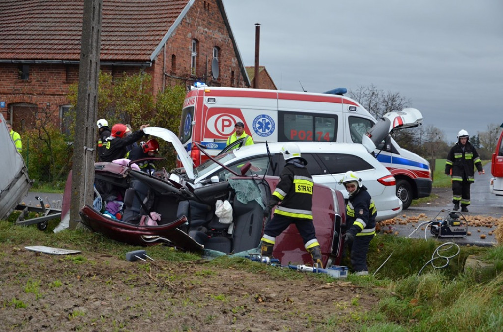 Wypadek na skrzyżowaniu w Parzewie