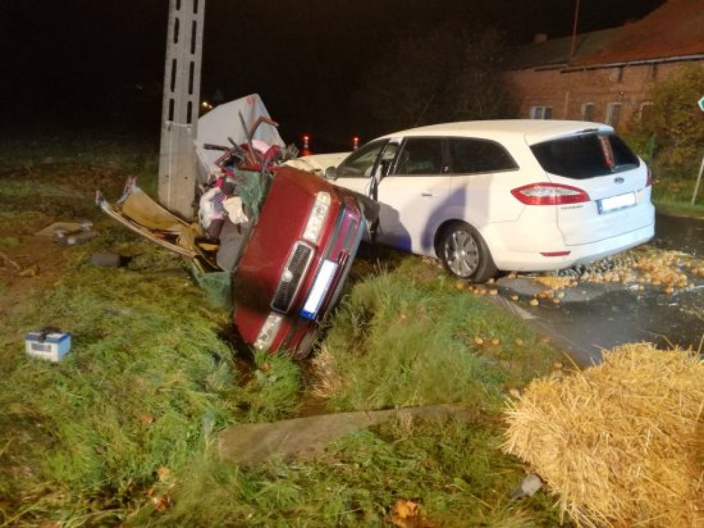 Wypadek na skrzyżowaniu w Parzewie