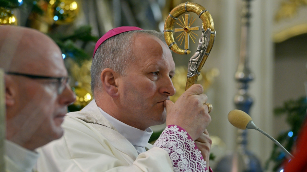 Spotkanie opłatkowe z biskupem w Jarocinie