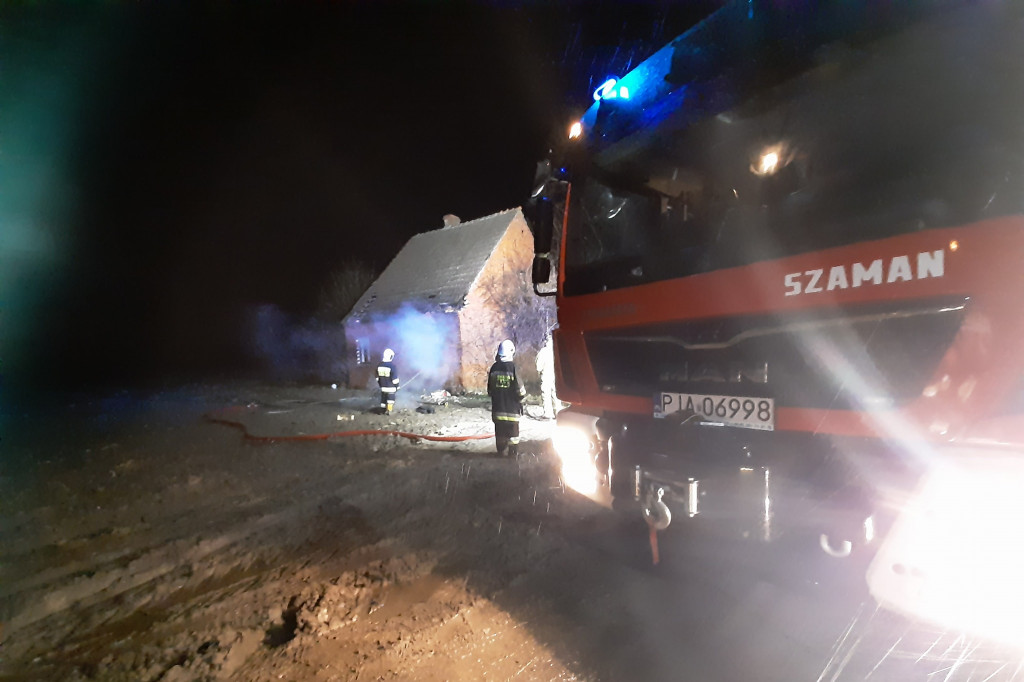 Witaszyce. Pożar budynku przy ul. Kolejowej