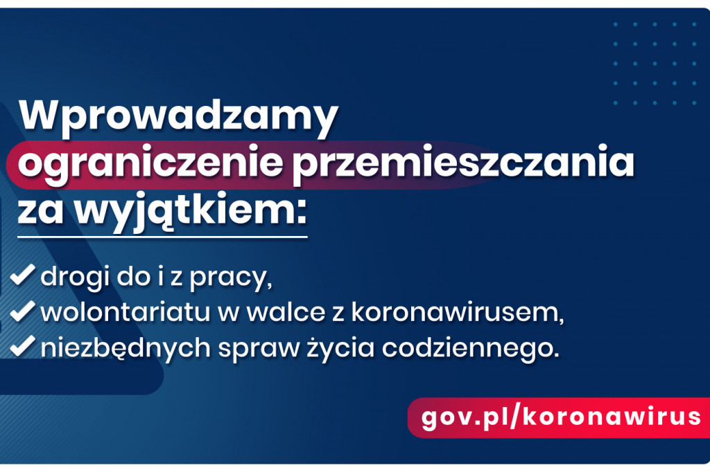 Ograniczenia w związku z koronawirusem do 11.04
