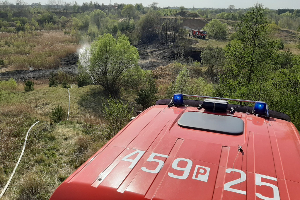 Pożar na kopalni gliny w Witaszycach