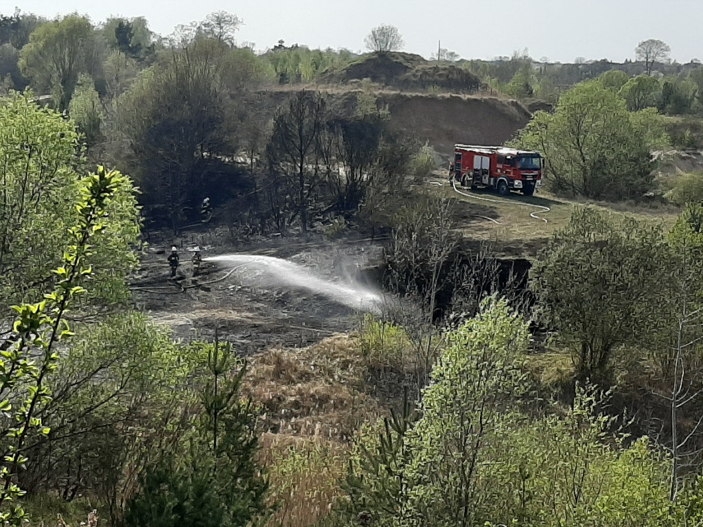 Pożar na kopalni gliny w Witaszycach