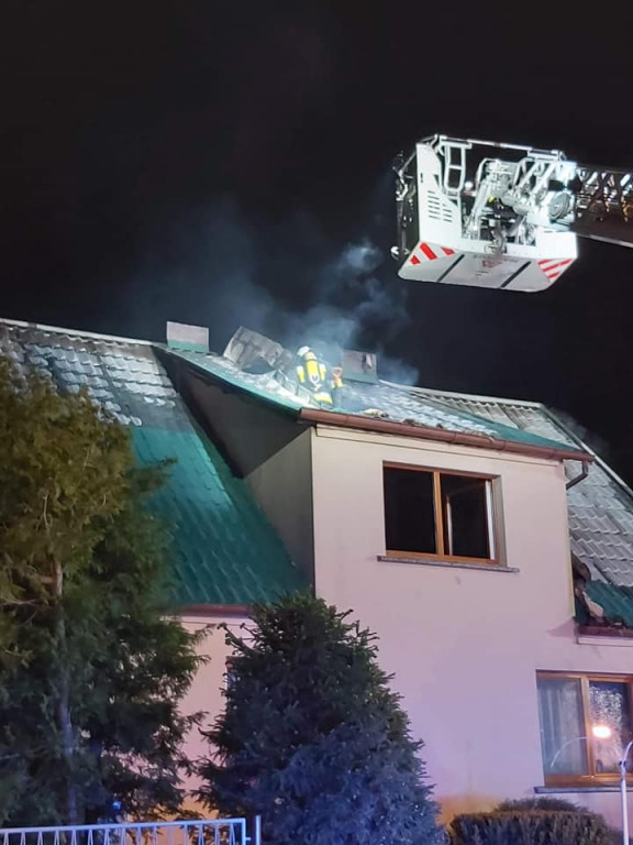 Nocny pożar w Cielczy