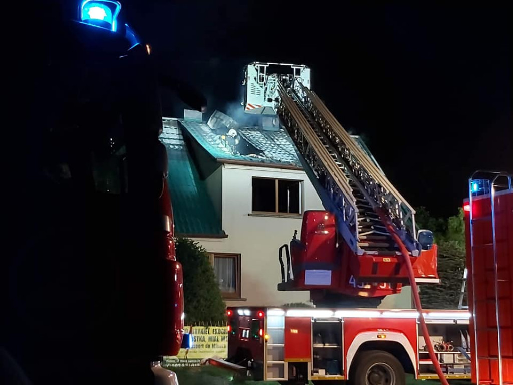 Nocny pożar w Cielczy