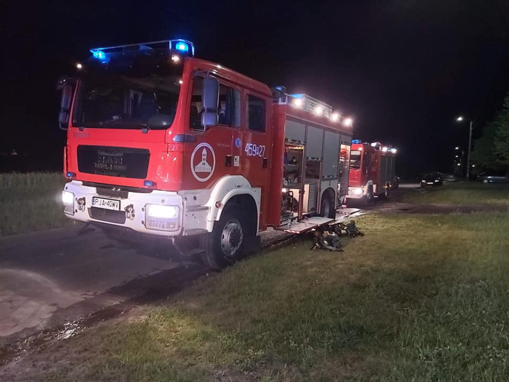 Nocny pożar w Cielczy