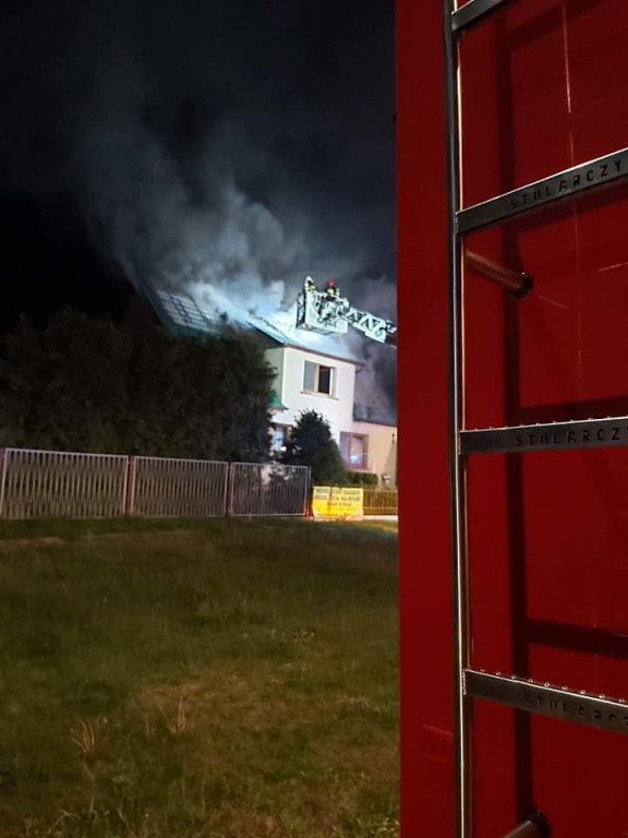 Nocny pożar w Cielczy