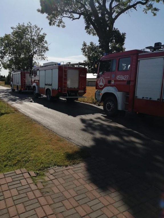 Pożar na polu w Dąbrowie. W trakcie prac rolniczych