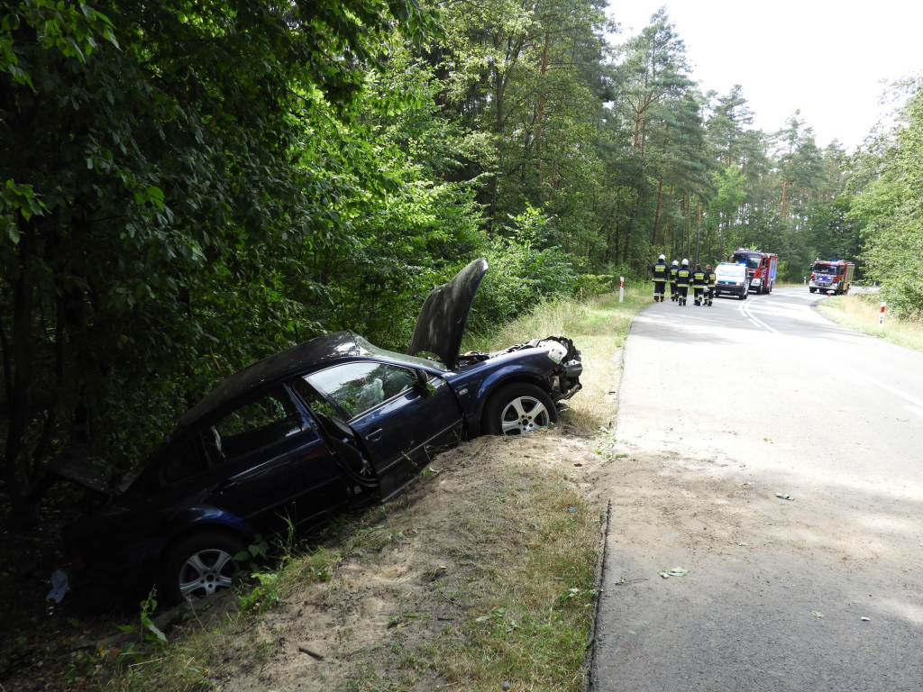 Wypadek na trasie z Tarzec do Lubinii Małej