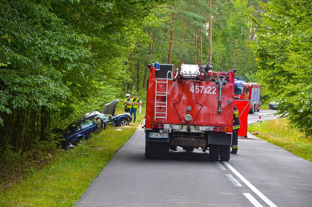Wypadek na trasie z Tarzec do Lubinii Małej