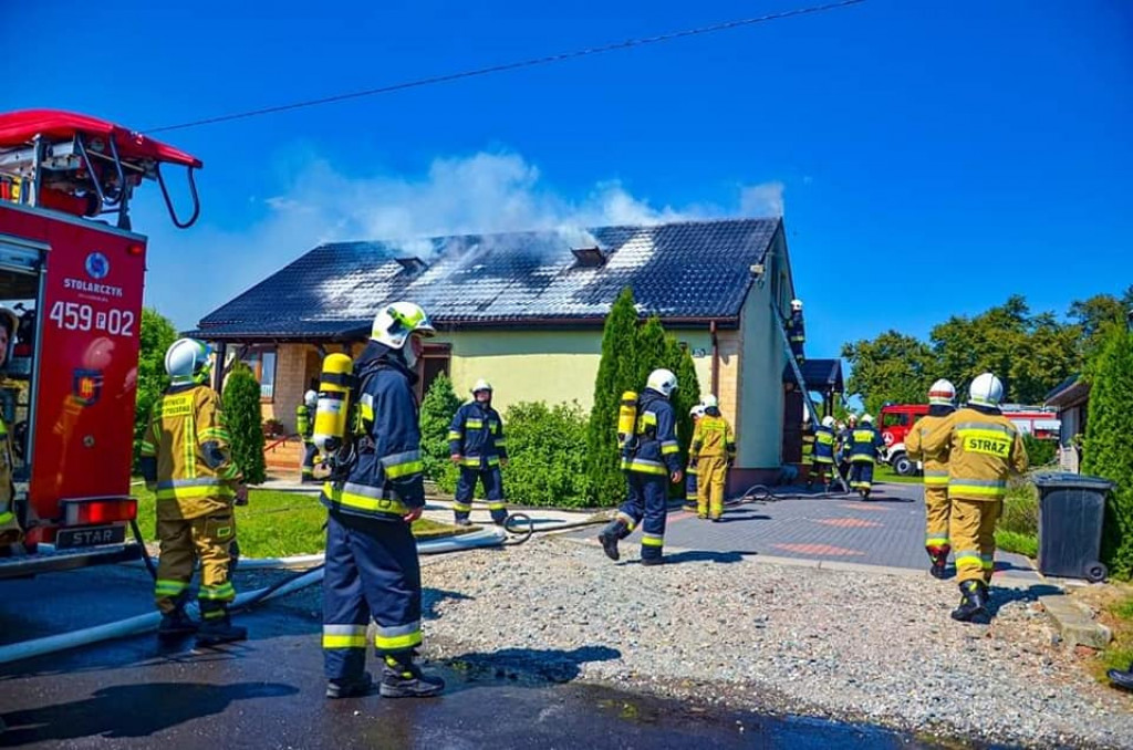 Pożar poddasza w Łowęcicach
