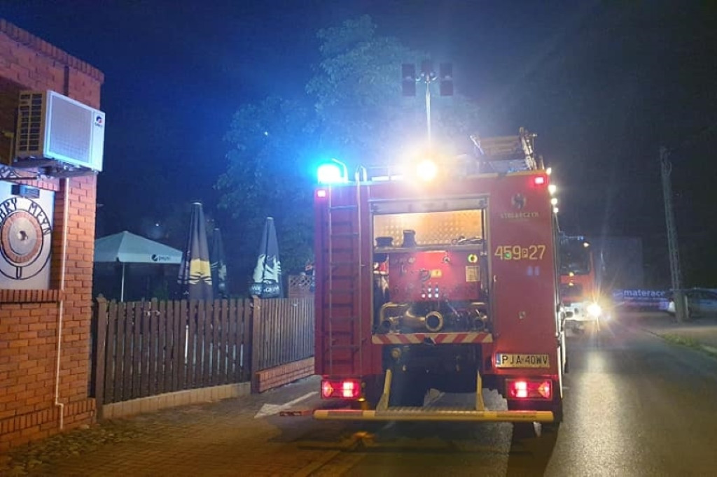 Nocny pożar na ul. Bema w Jarocinie