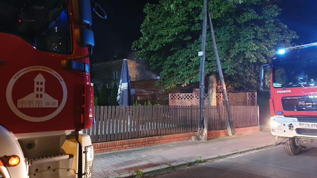 Nocny pożar na ul. Bema w Jarocinie