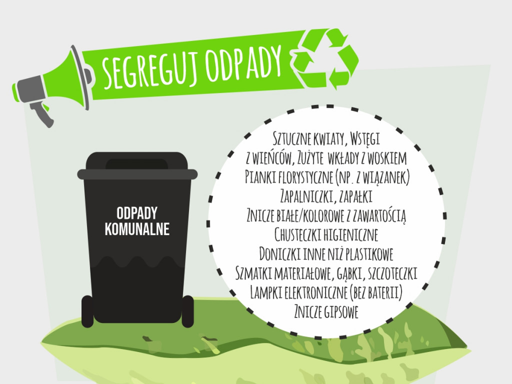 Segregacja odpadów na cmentarzach