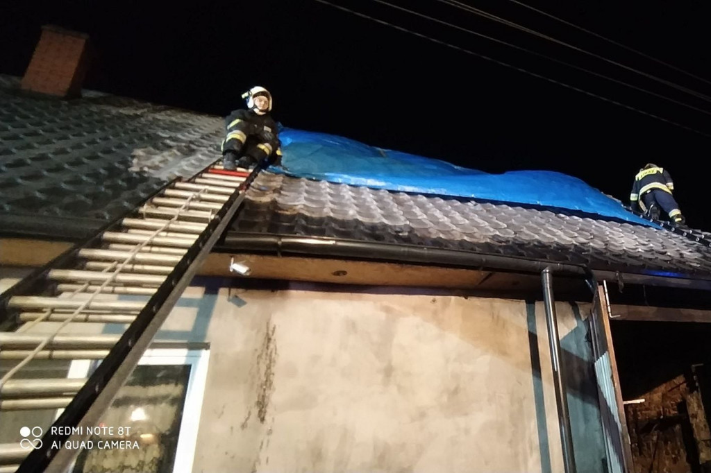 Pożar domu w Parzewie
