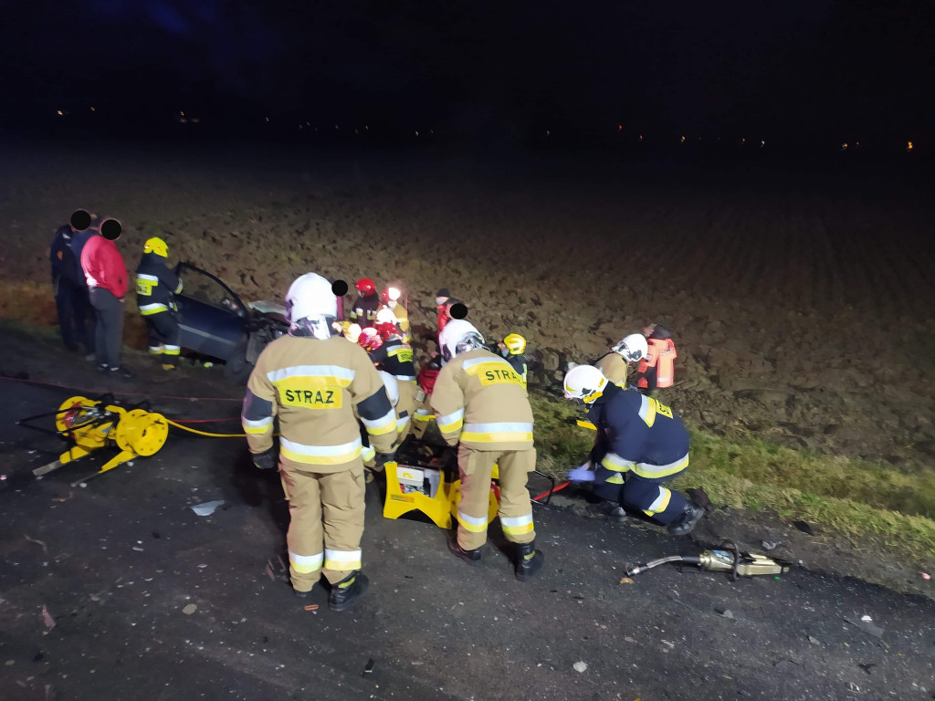 Zderzenie trzech samochodów w Wyszkach