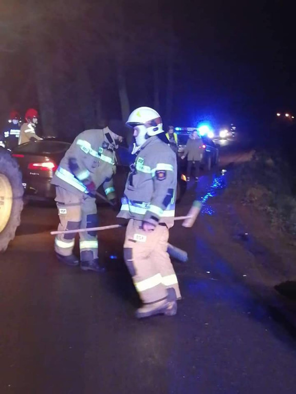 Zderzenie samochodów w Rusku