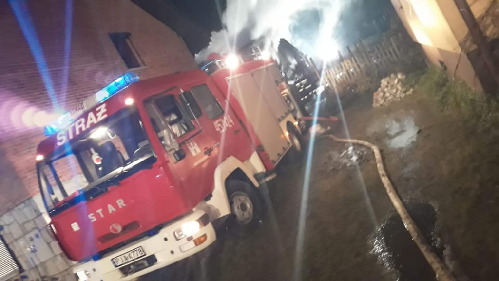 Pożar budynku gospodarczego w Mieszkowie