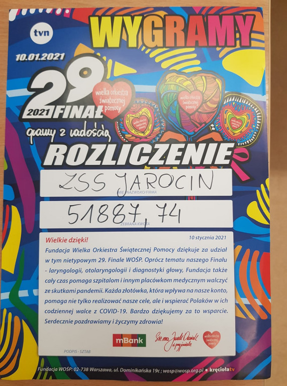 29. finał Wielkiej Orkiestry Świątecznej Pomocy w gminie Jarocin