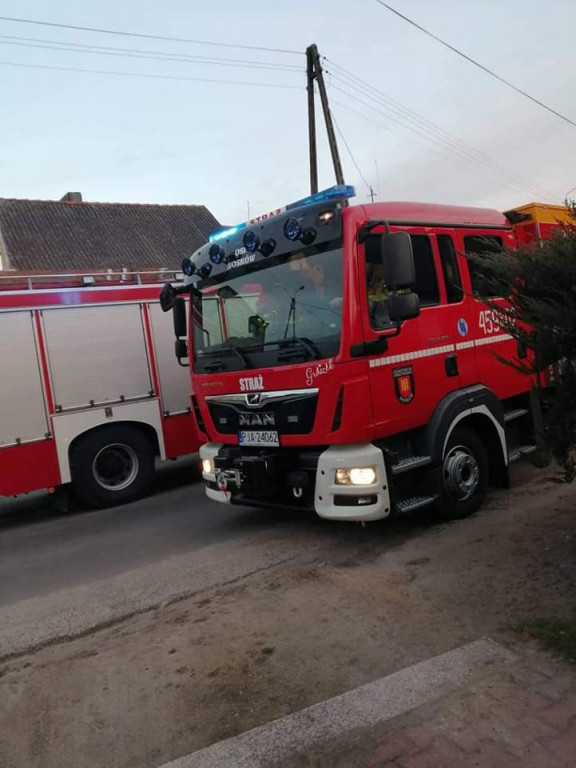 Nosków. Pożar w przewodzie kominowym