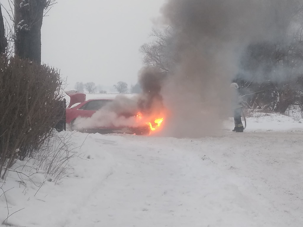Pożar samochodu osobowego w Wilkowyi