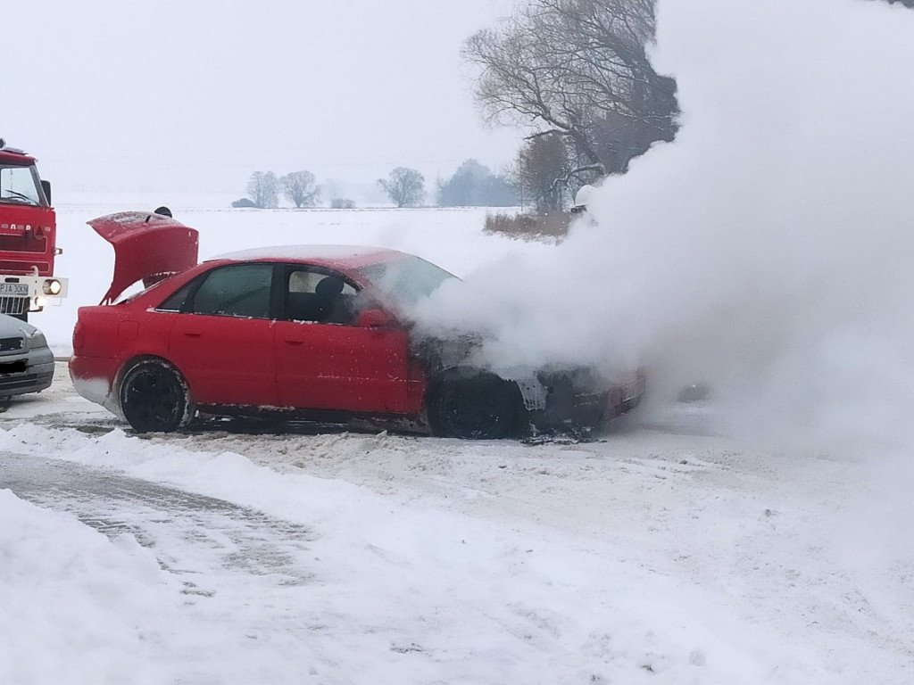 Pożar samochodu osobowego w Wilkowyi