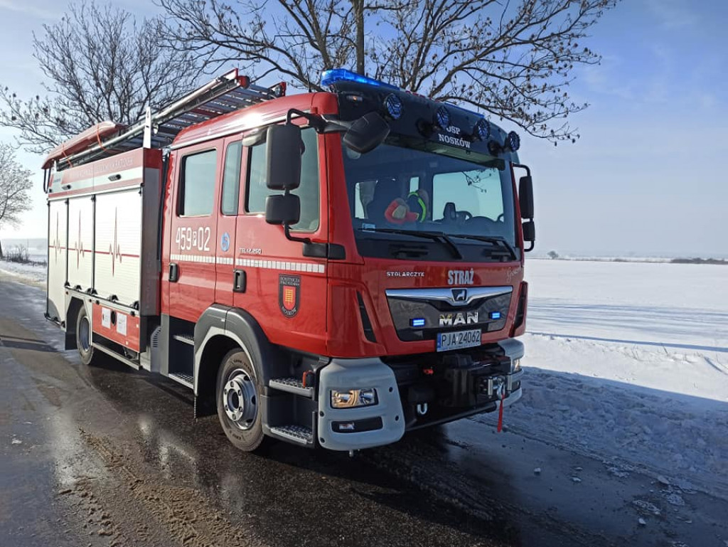 Wypadek na skrzyżowaniu dróg z Siedlemina do Roszkowa