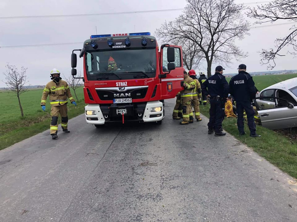 Wypadek na ul. Jarocińskiej w Noskowie