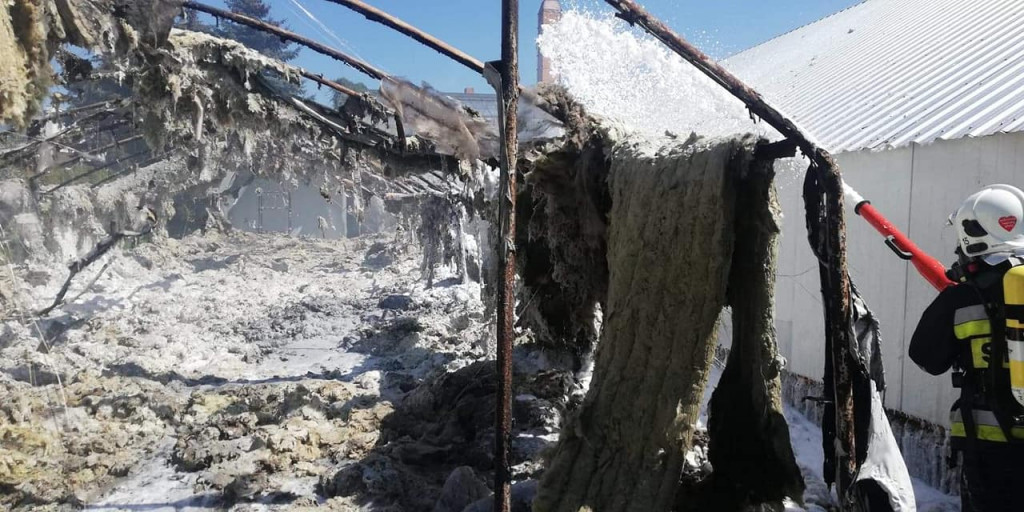Pożar pieczarkarni
