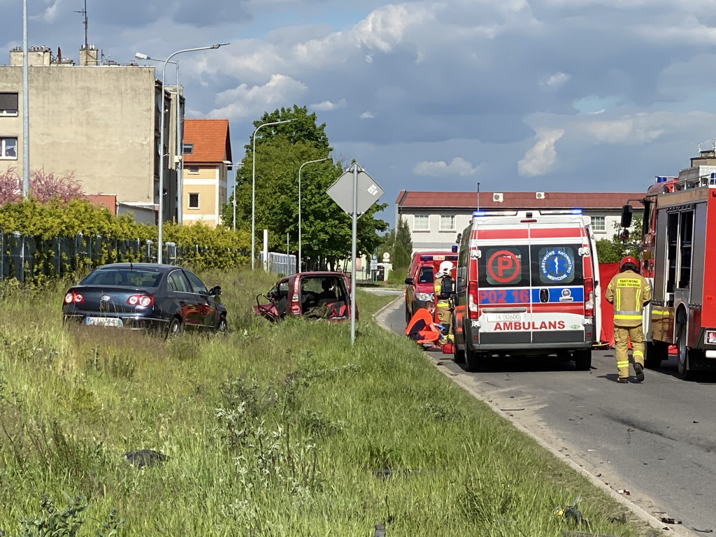 Wypadek na ul. Handlowej w Jarocinie