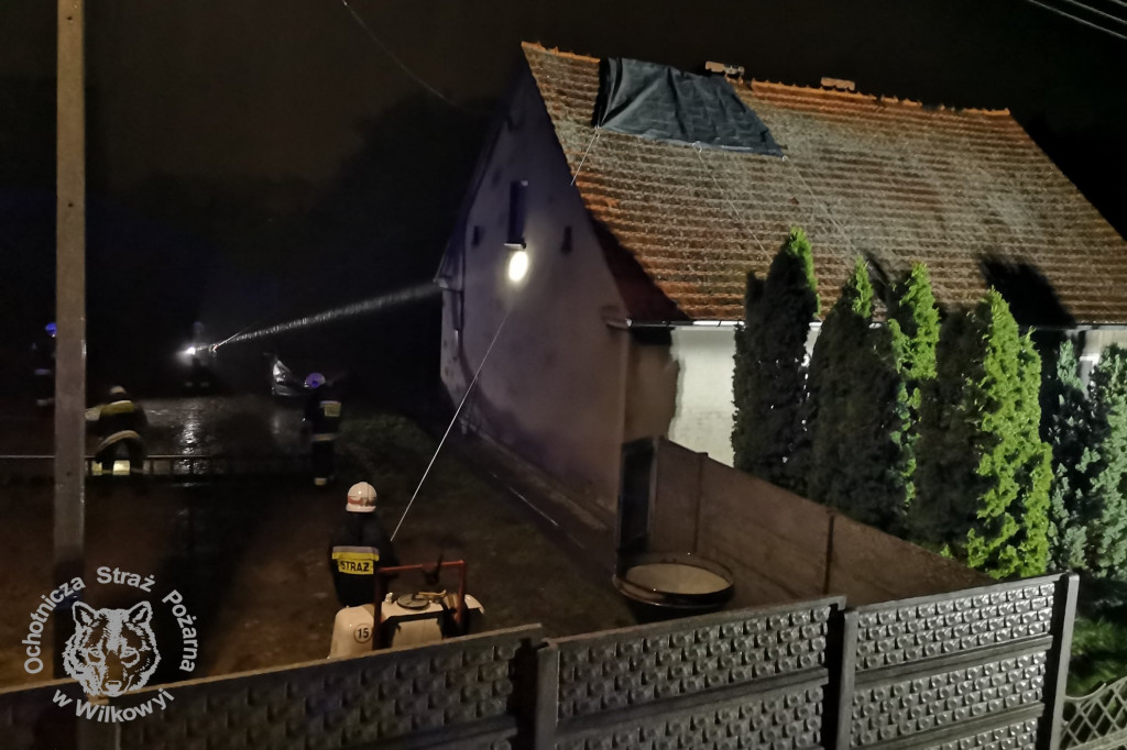 Skutki ulewnego deszczu i burzy w gminie Jarocin