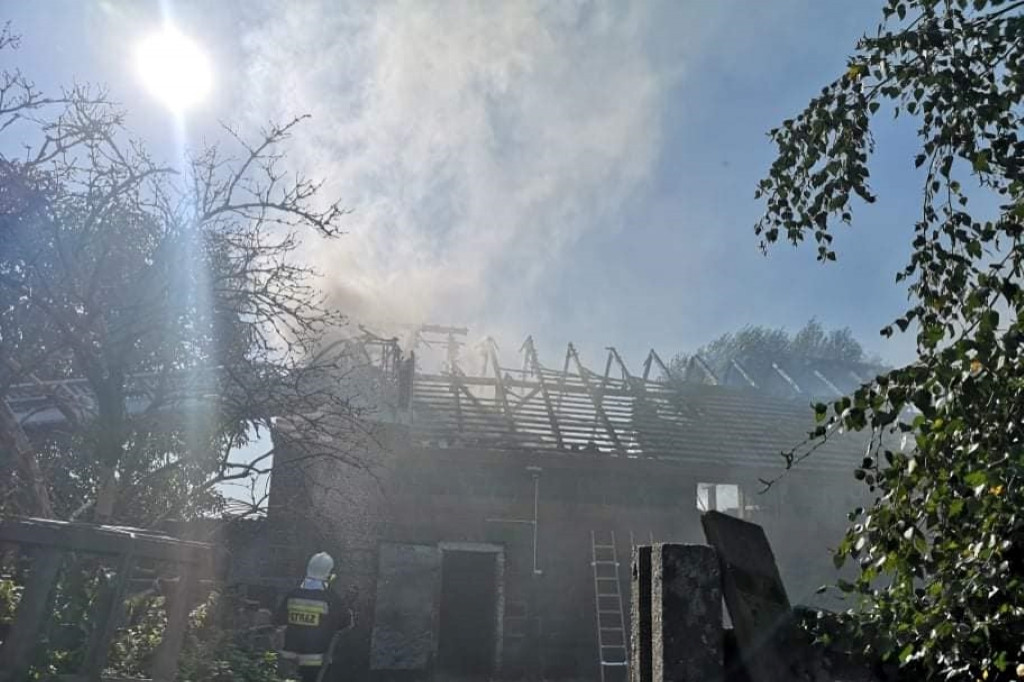 Pożar przy ul. Wrocławskiej w Jarocinie