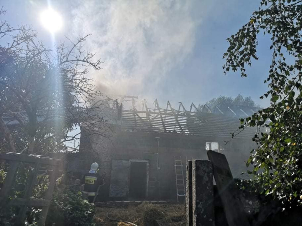 Pożar przy ul. Wrocławskiej w Jarocinie