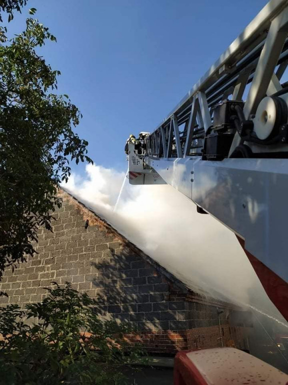 Pożar przy ul. Wrocławskiej w Jarocinie