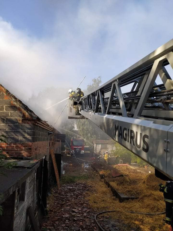 Pożar przy ul. Wrocławskiej w Jarocinie