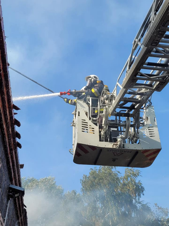 Pożar przy ul. Wrocławskiej w Jarocinie