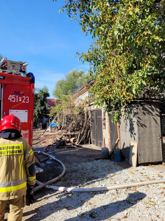 Pożar przy ul. Wrocławskiej w Jarocinie