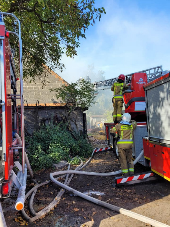 Pożar przy ul. Wrocławskiej w Jarocinie