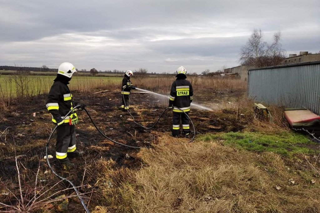 Pożar trawy w Hilarowie