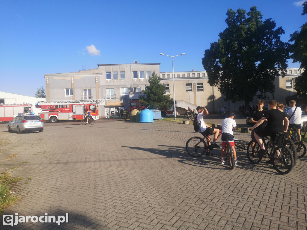 Pożar przy hotelu Kasyno w Jarocinie