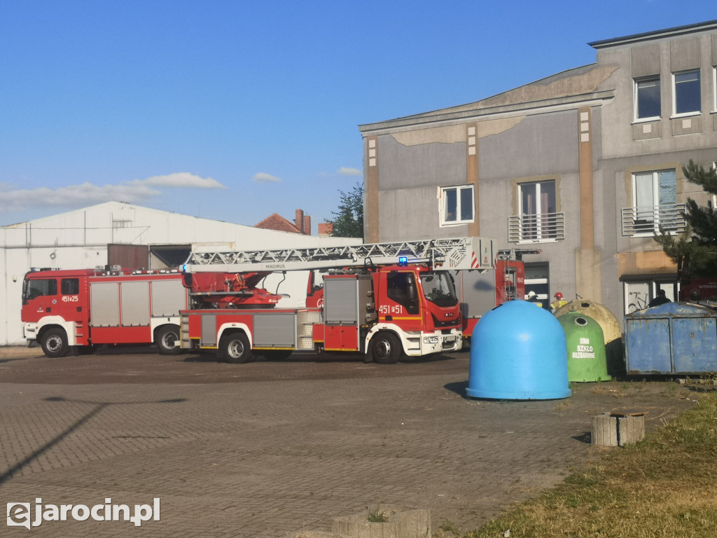 Pożar przy hotelu Kasyno w Jarocinie